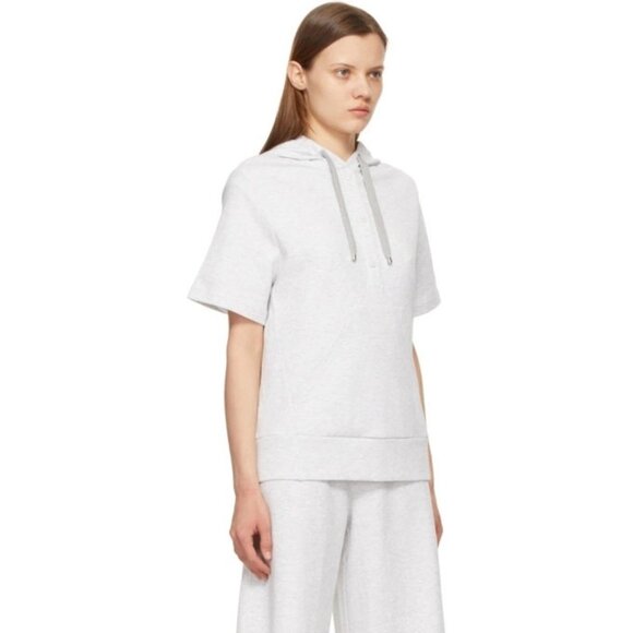 Max Mara Leisure Milford Short Sleeve Hoodie In Light Gray Medium NEW - Picture 11 of 11